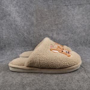Slippers Shoes Womens 6 Cozy Plush Corgi Slide Flat Comfort Casual Brown Dog